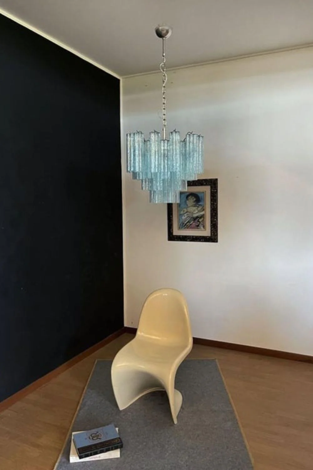 1990s Art blue glass tube chandelier - Image 10