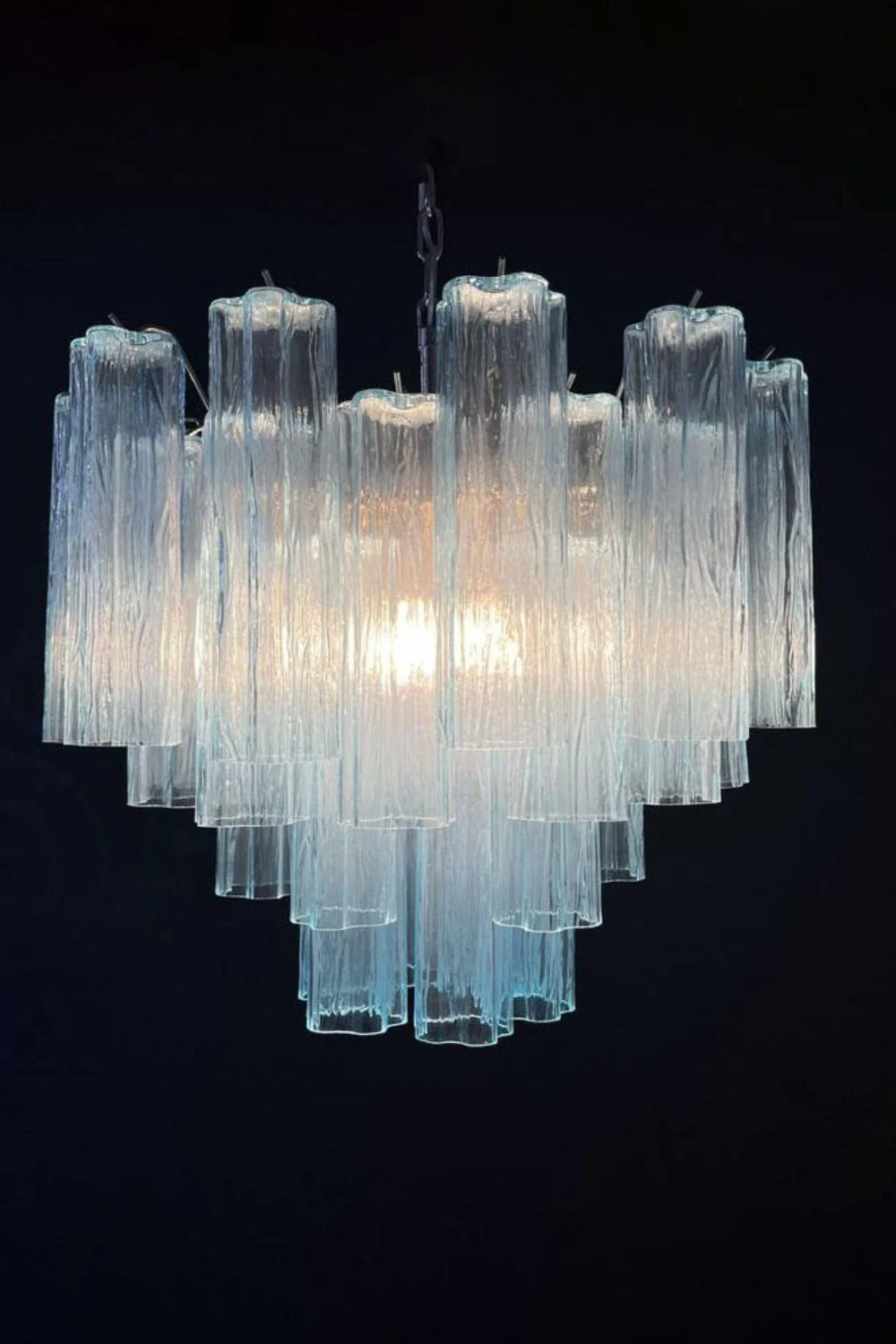 1990s Art blue glass tube chandelier - Image 12