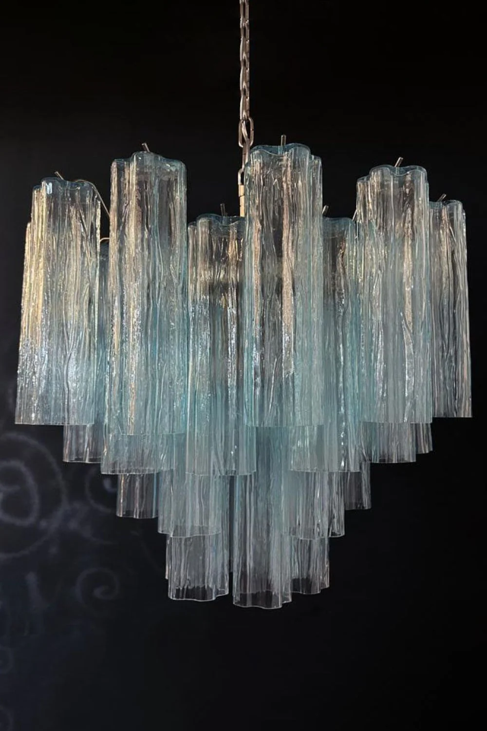 1990s Art blue glass tube chandelier - Image 13