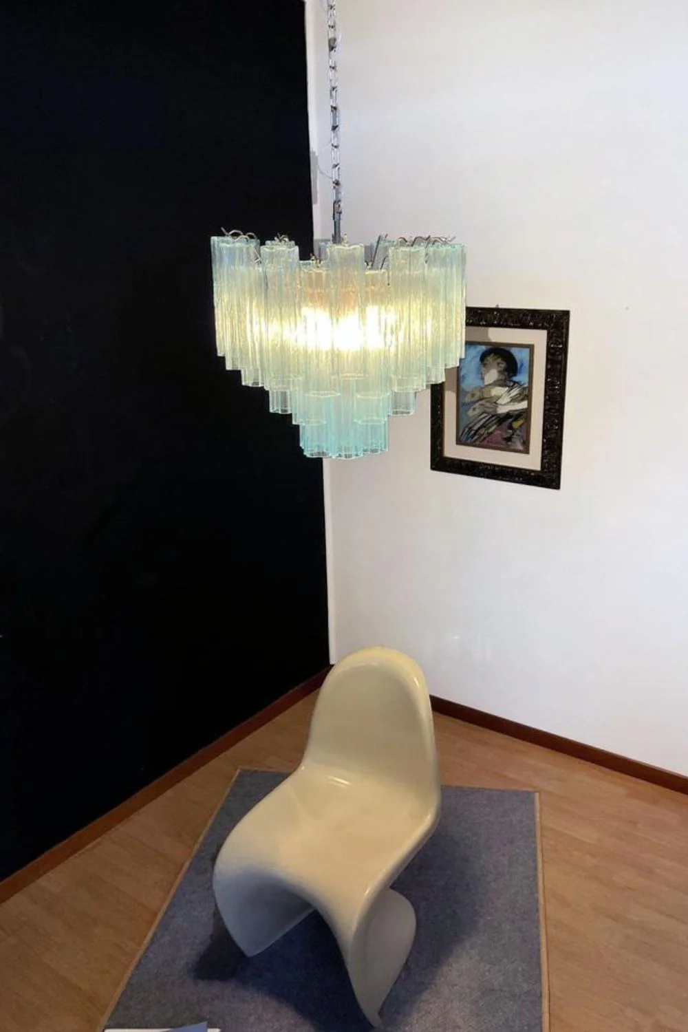 1990s Art blue glass tube chandelier - Image 2