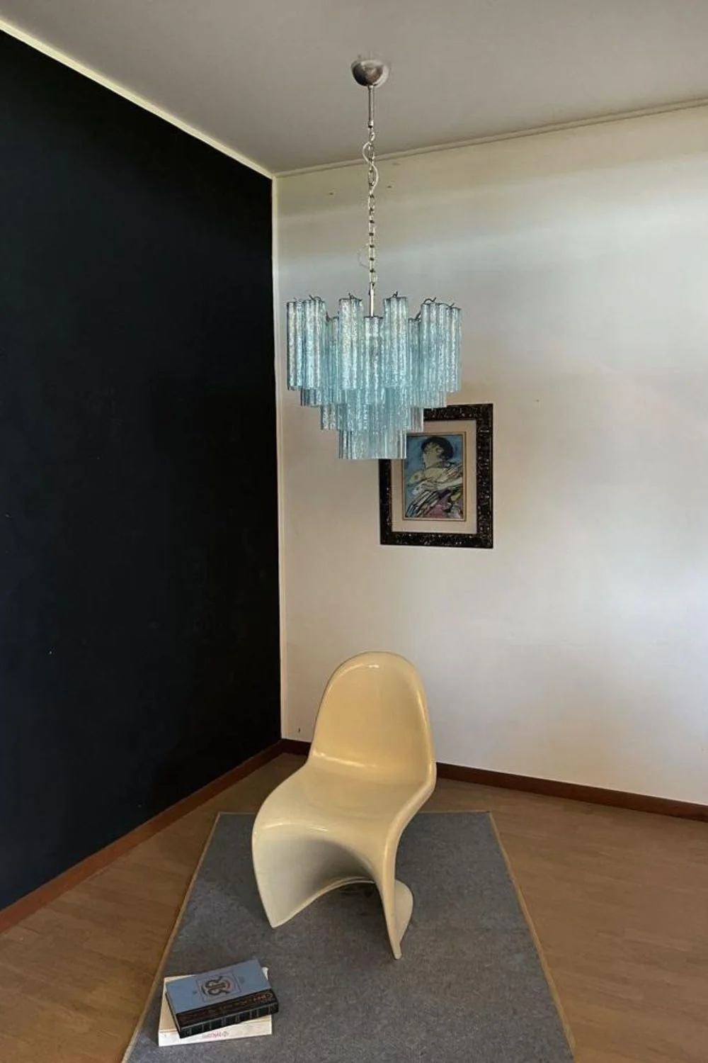 1990s Art blue glass tube chandelier - Image 5