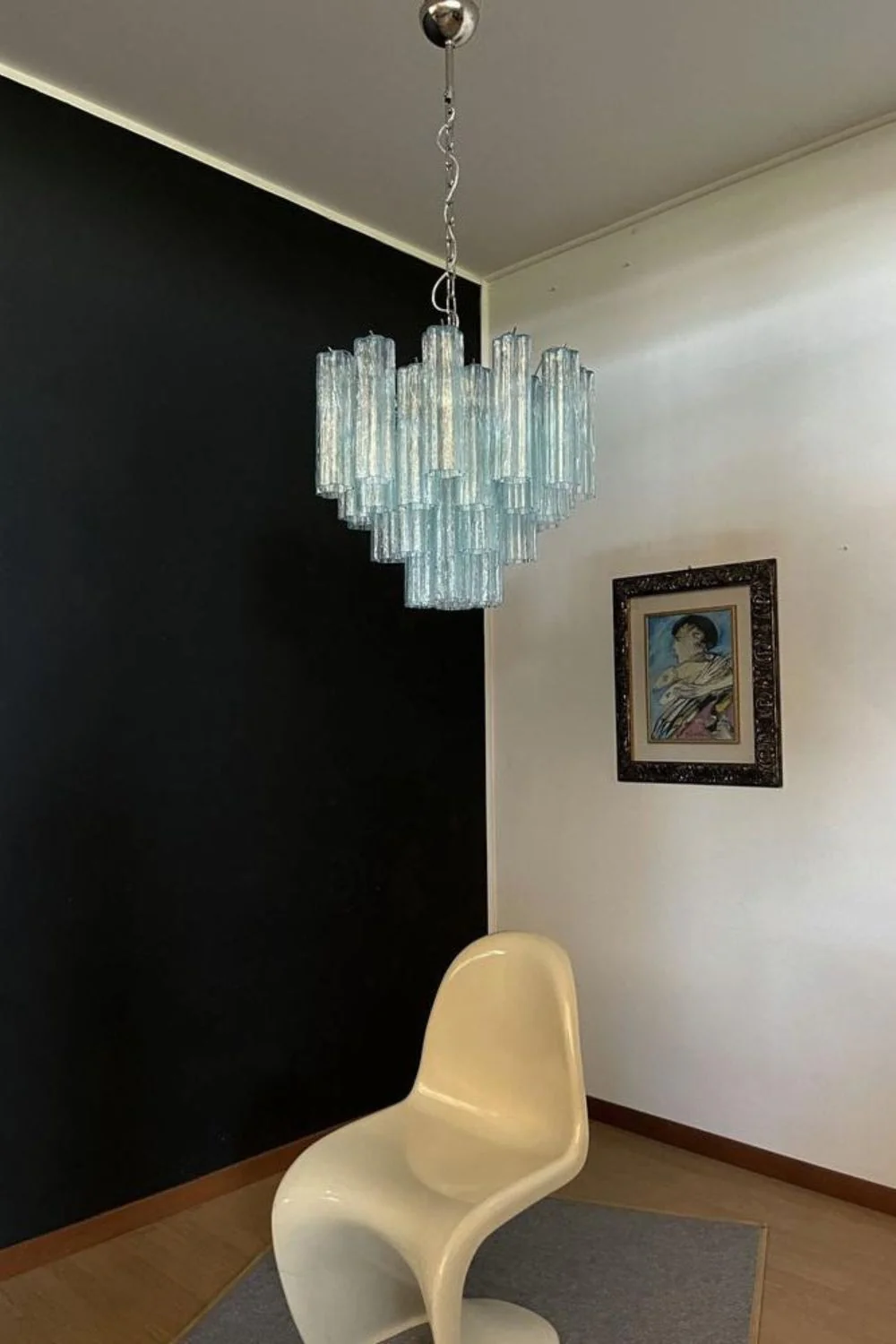 1990s Art blue glass tube chandelier - Image 6