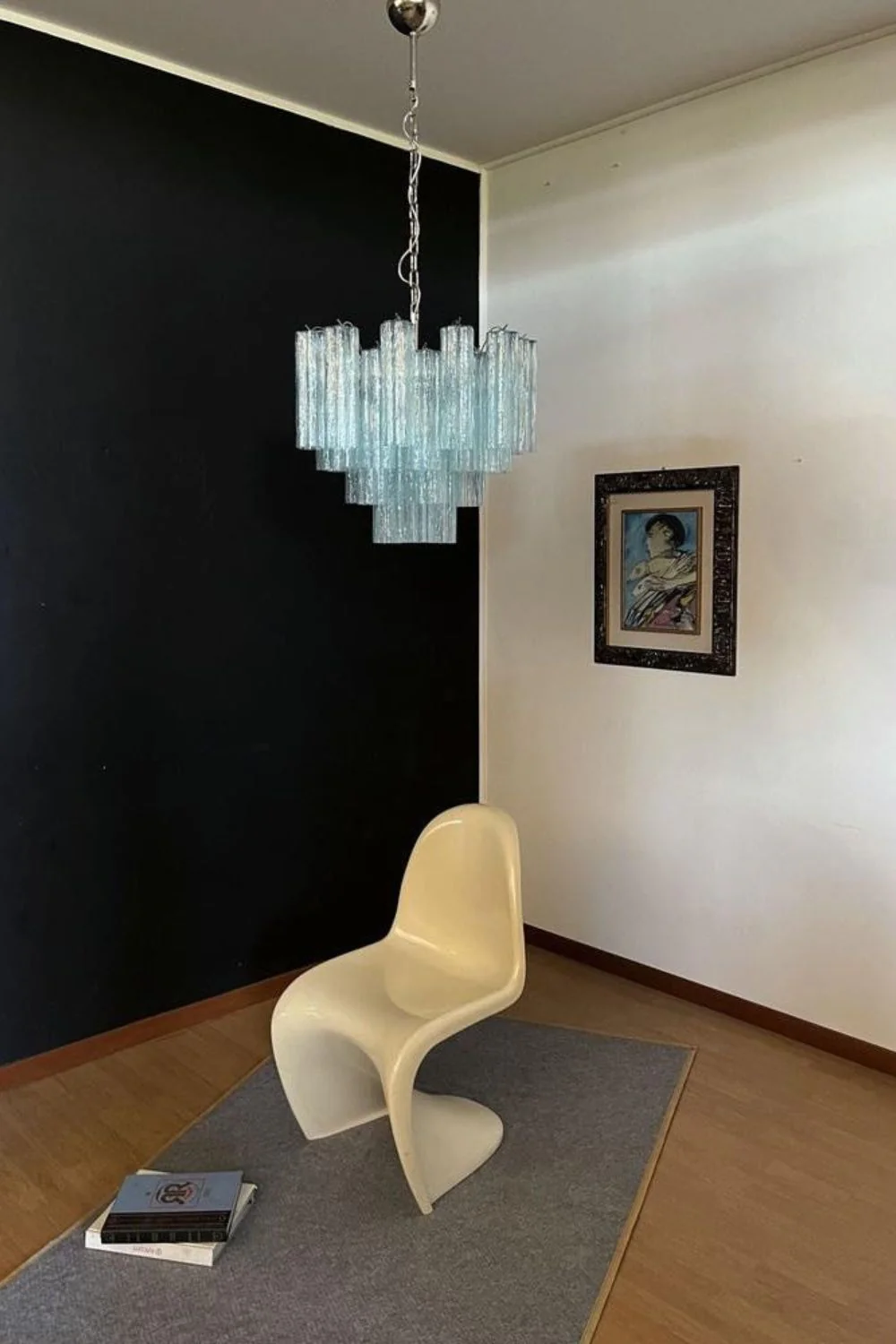 1990s Art blue glass tube chandelier - Image 7