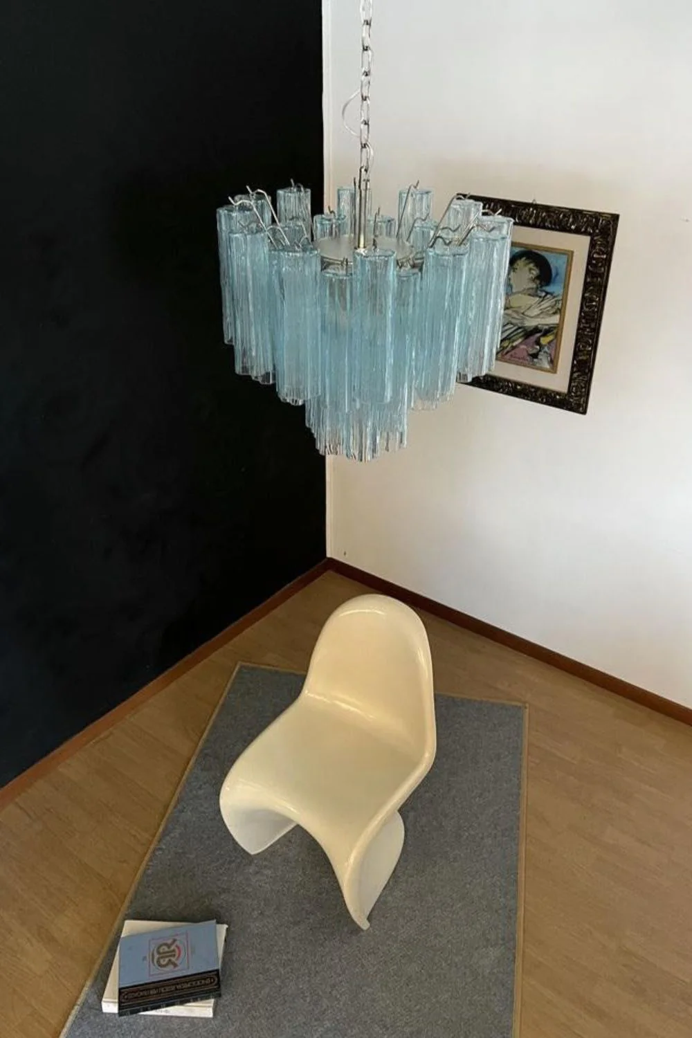 1990s Art blue glass tube chandelier - Image 8