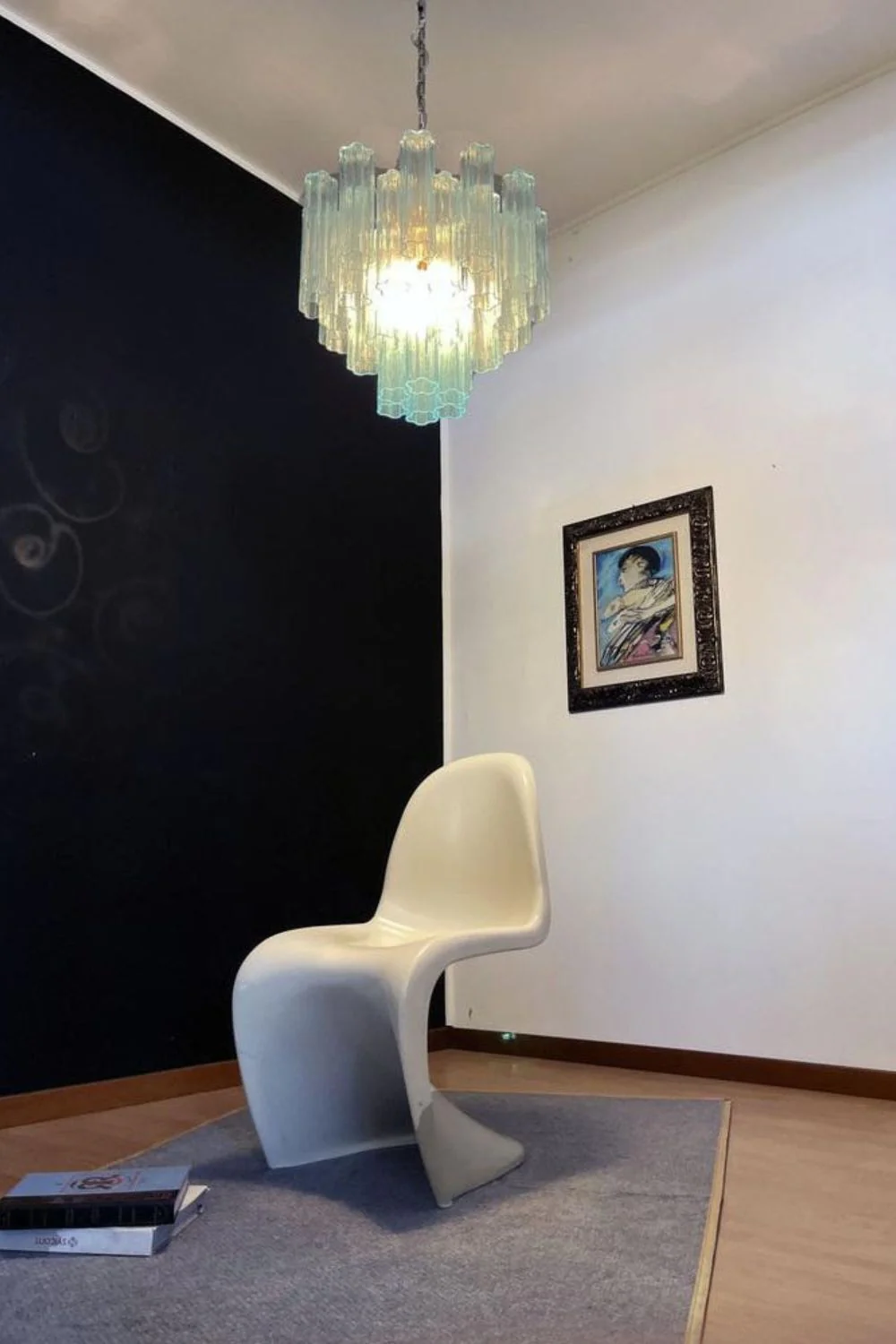1990s Art blue glass tube chandelier - Image 9
