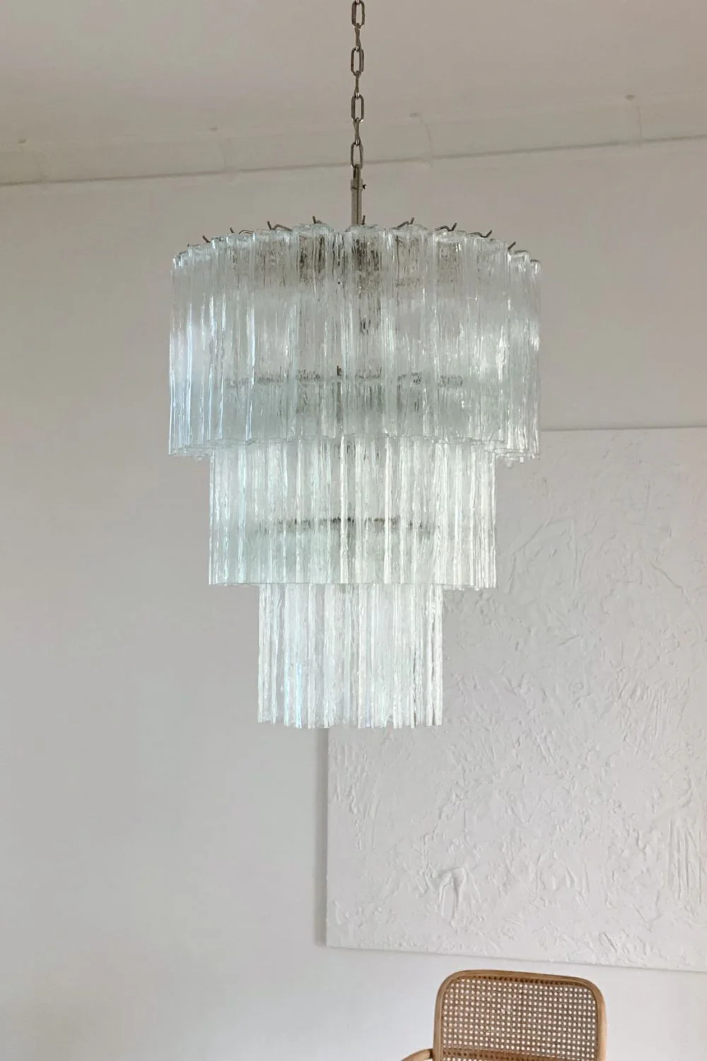 52-Tube Clear Art Glass Chandelier - Image 3