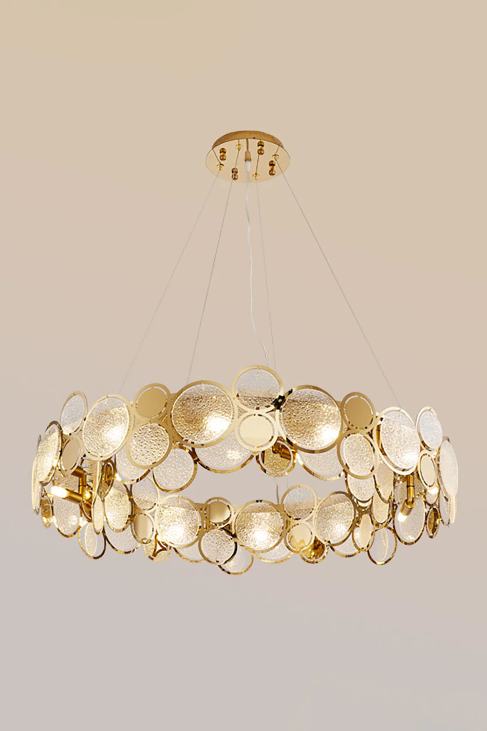 Adrianna Glass Round Art Deco Chandelier - Image 20