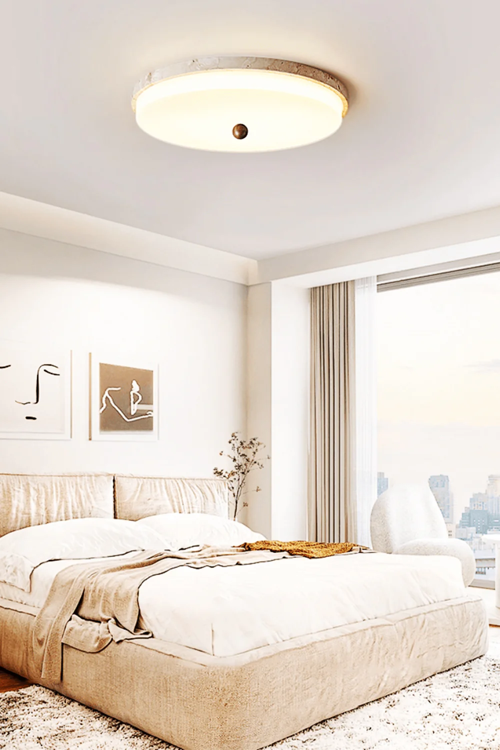 Aeon Travertine Globe Ceiling Light - Image 6