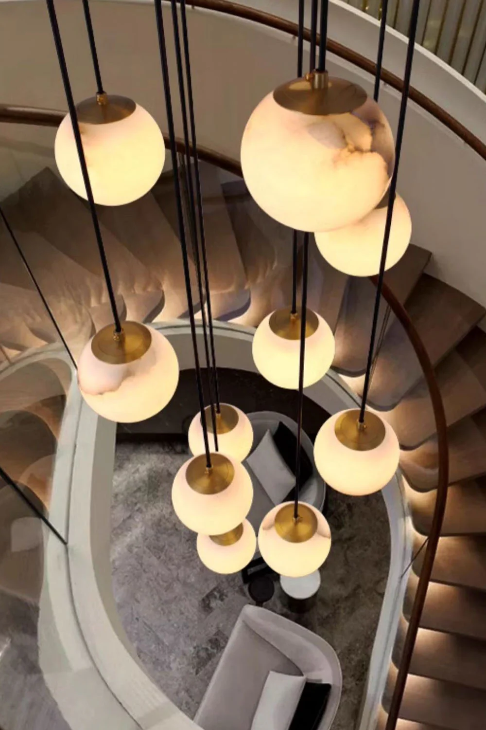 Alabaster Balls Cluster Chandelier - Image 9