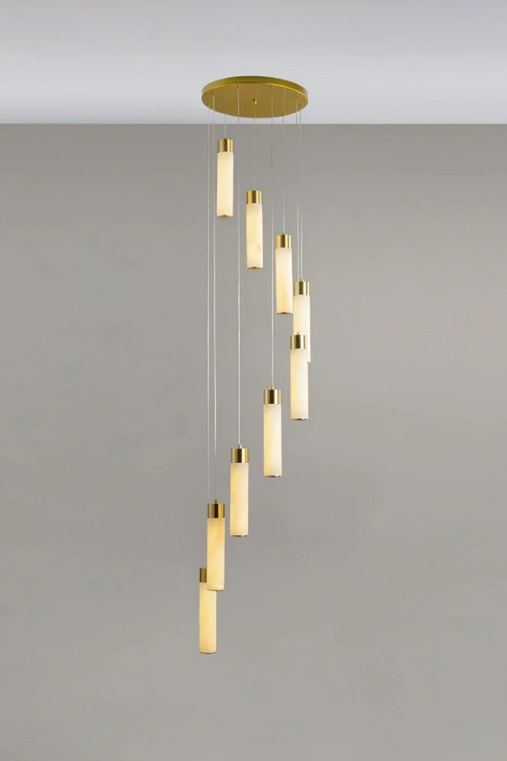 Alabaster Celestial Brass Cascade Chandelier - Image 15