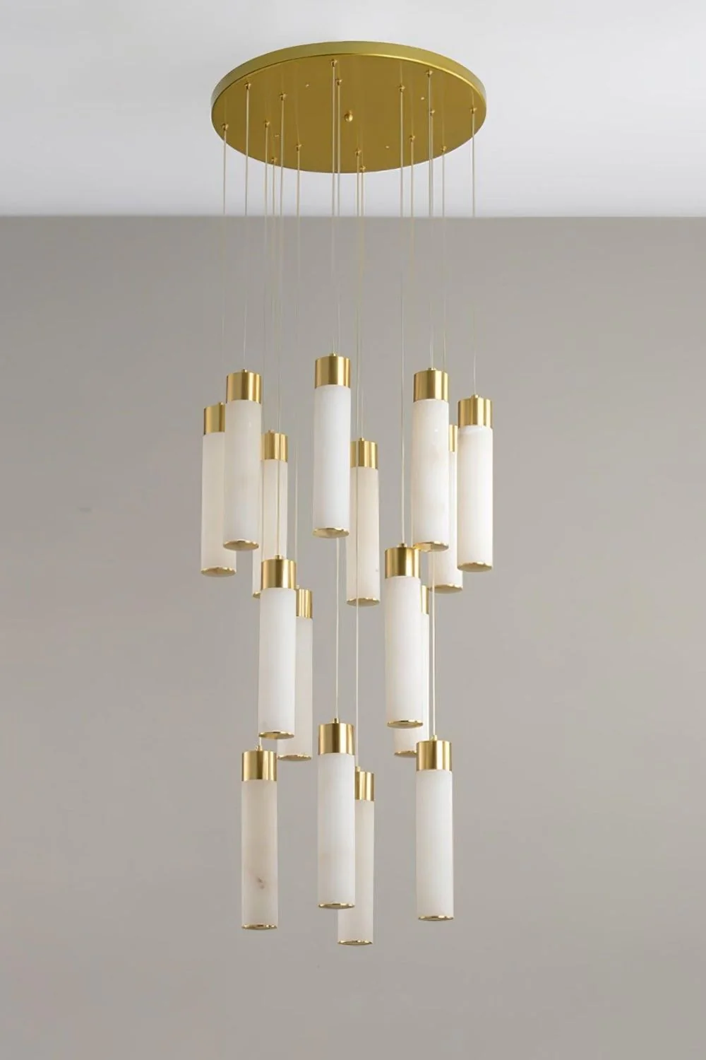 Alabaster Celestial Brass Cascade Chandelier - Image 9