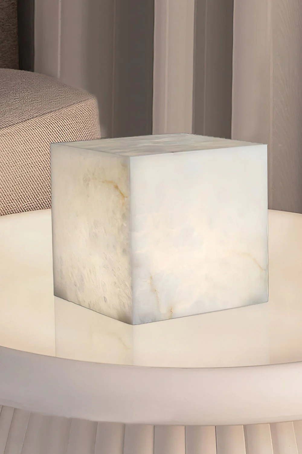 Alabaster Cubic Table Lamp - Image 11
