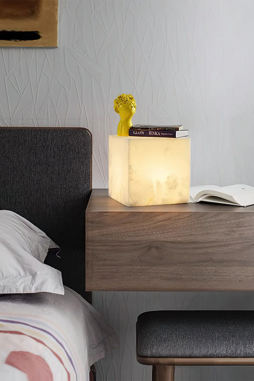 Alabaster Cubic Table Lamp - Image 3