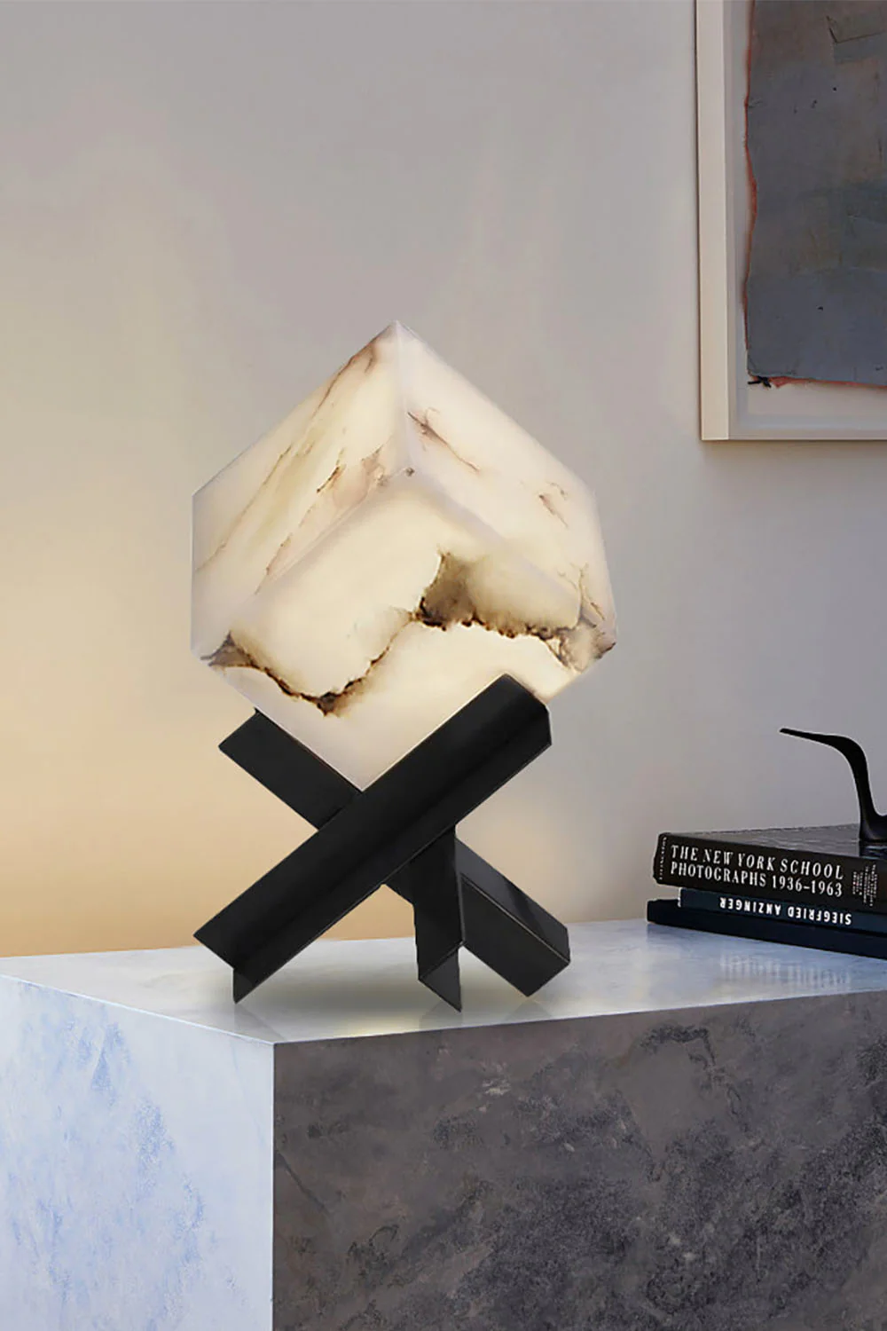 Alabaster Cubic Table Lamp - Image 10