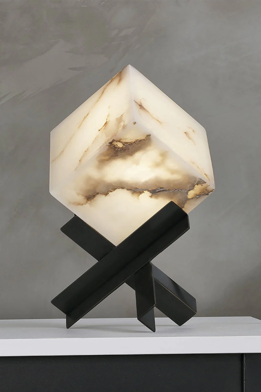 Alabaster Cubic Table Lamp - Image 6