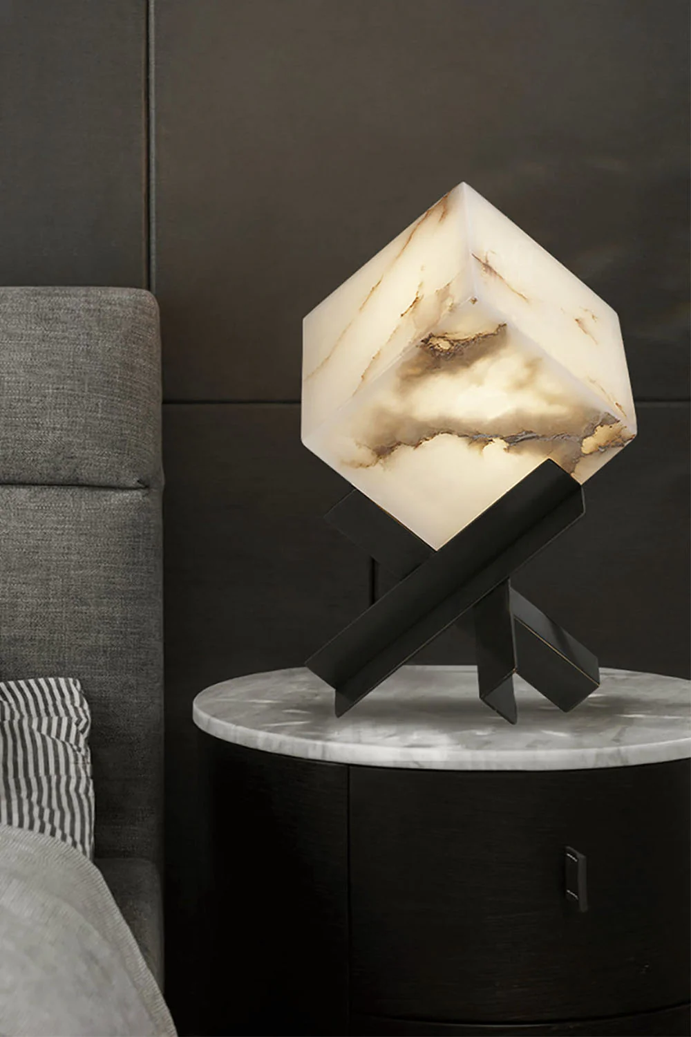 Alabaster Cubic Table Lamp - Image 9