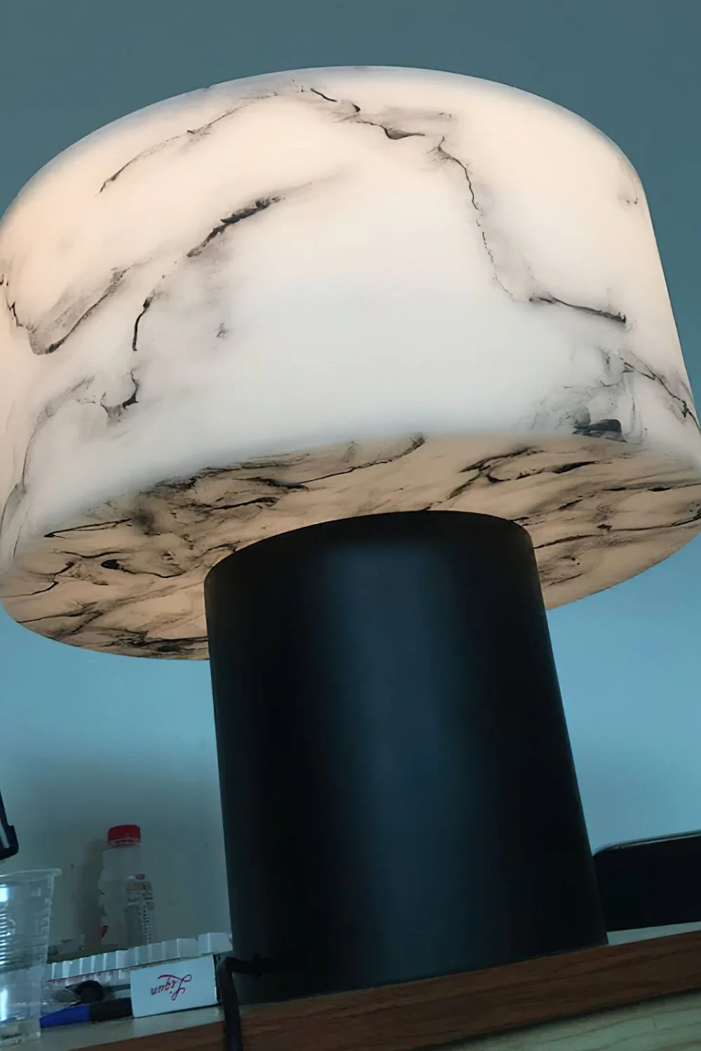 Alabaster Cylindrical Table Lamp - Image 10