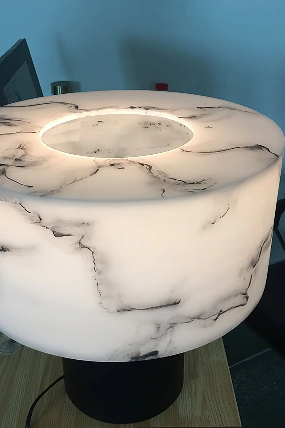 Alabaster Cylindrical Table Lamp - Image 11