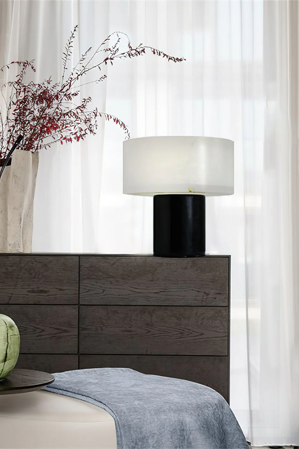 Alabaster Cylindrical Table Lamp - Image 5