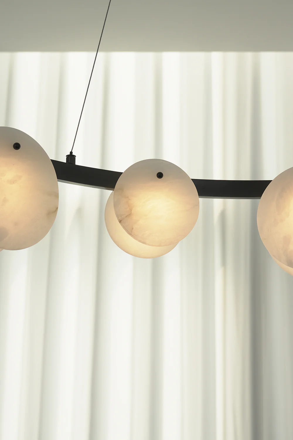 Alabaster Disc Ring Chandelier - Image 12