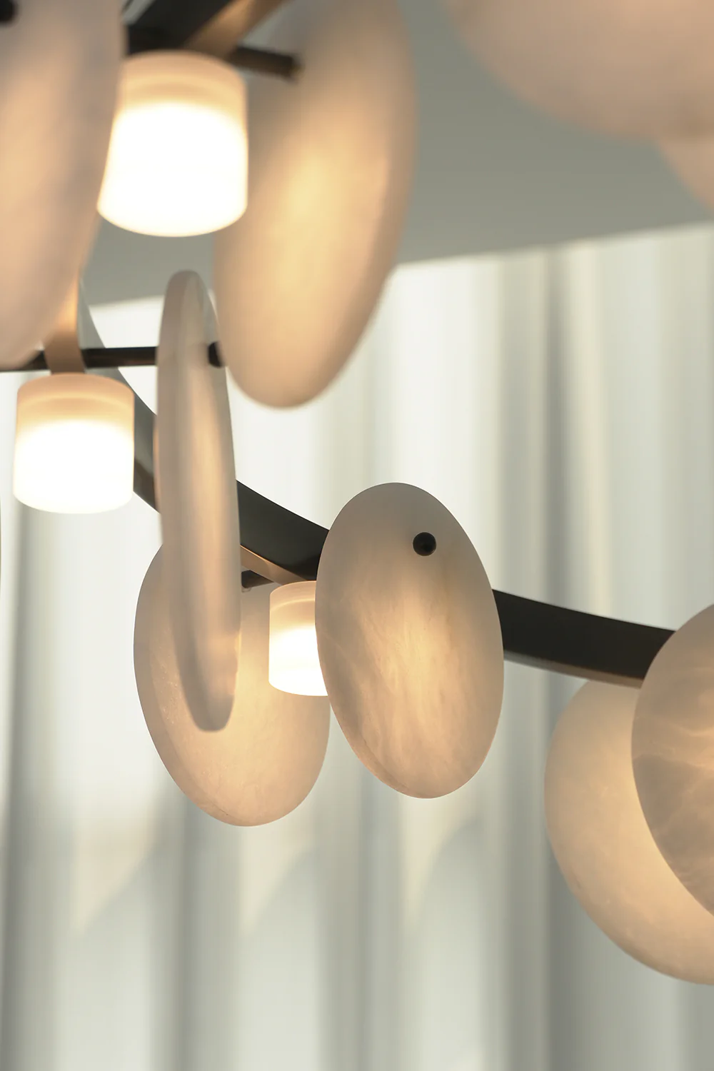 Alabaster Disc Ring Chandelier - Image 14