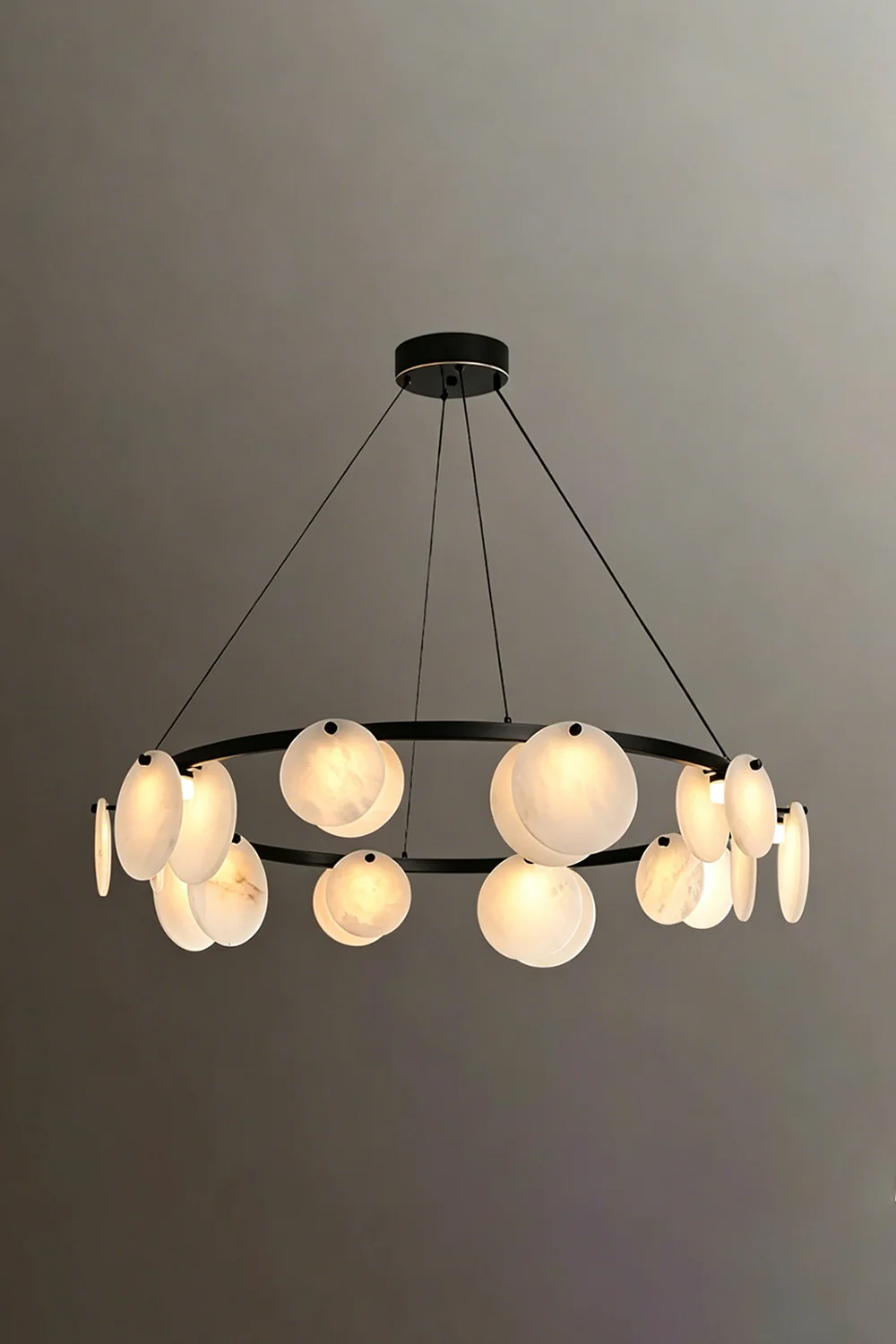 Alabaster Disc Ring Chandelier - Image 21