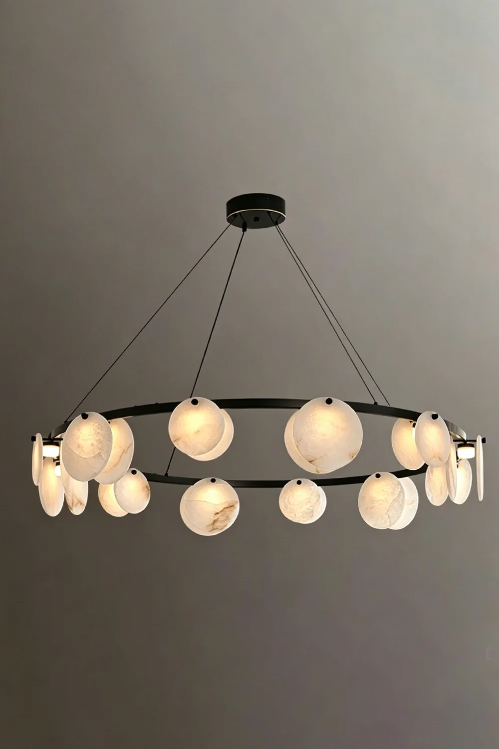 Alabaster Disc Ring Chandelier - Image 22
