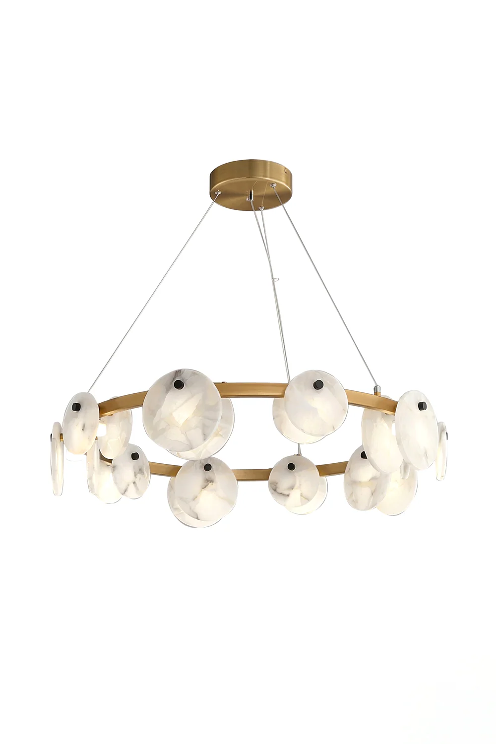 Alabaster Disc Ring Chandelier - Image 23