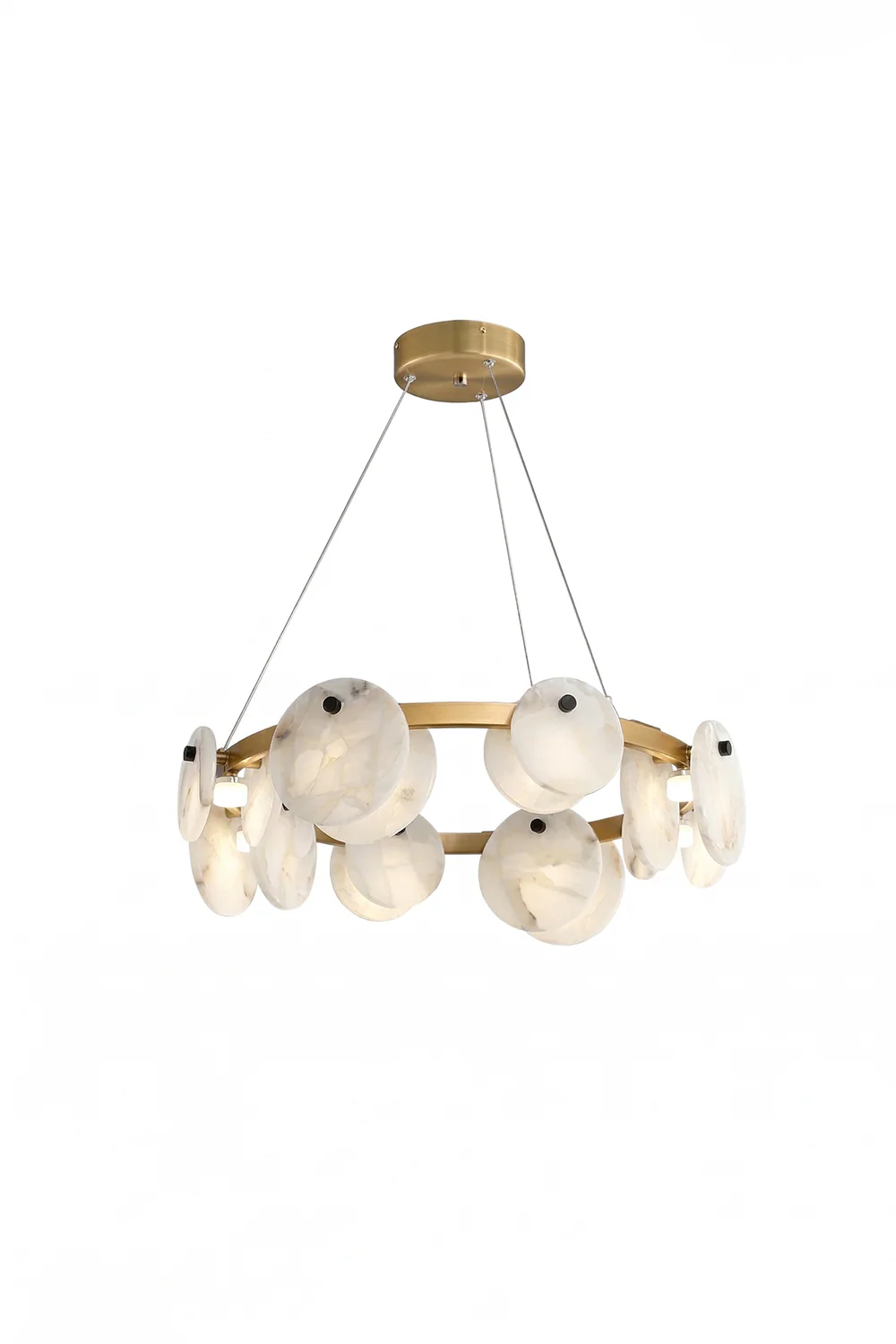 Alabaster Disc Ring Chandelier - Image 24