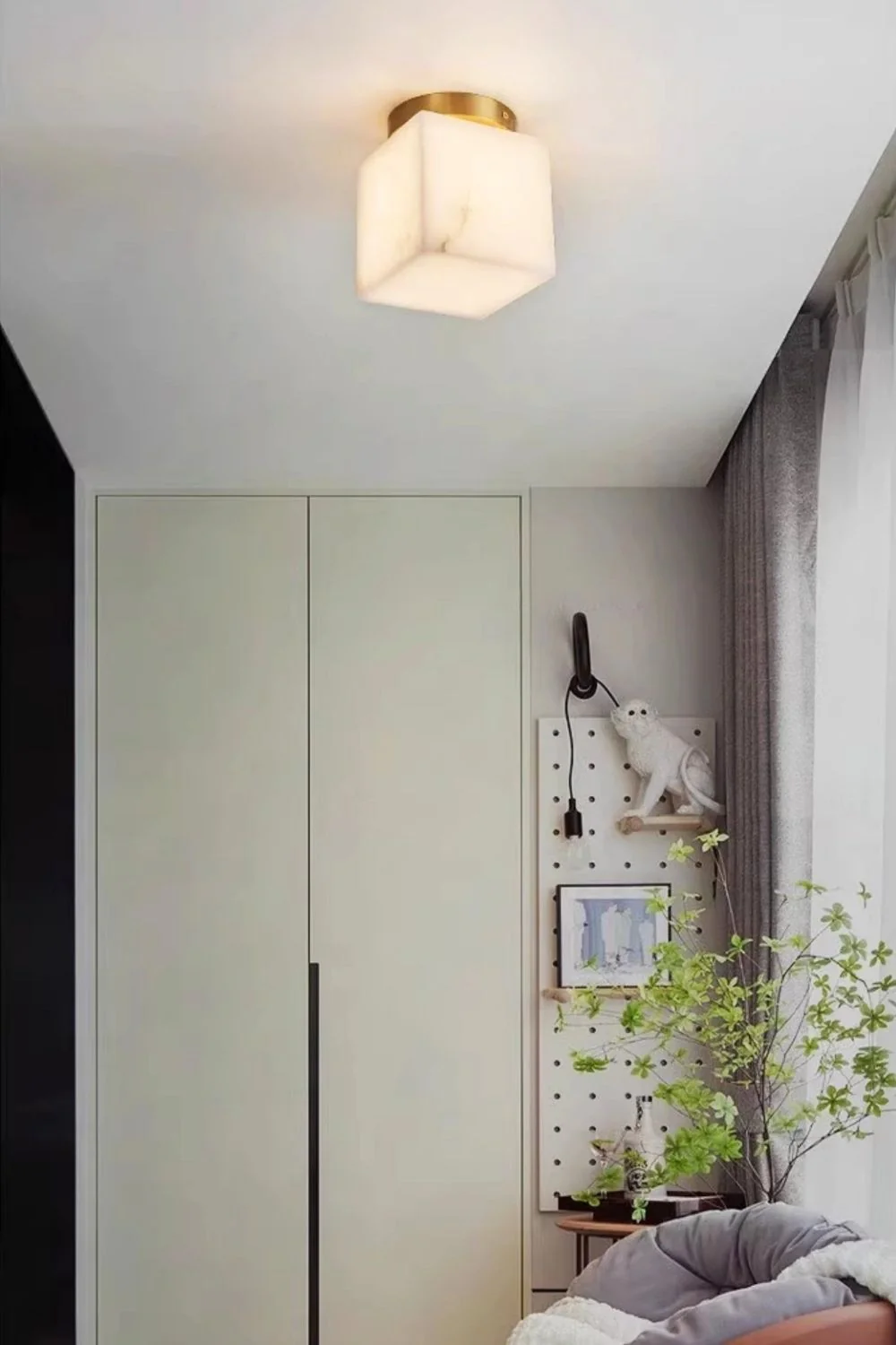 Alabaster Melange Brass Ceiling Light - Image 9