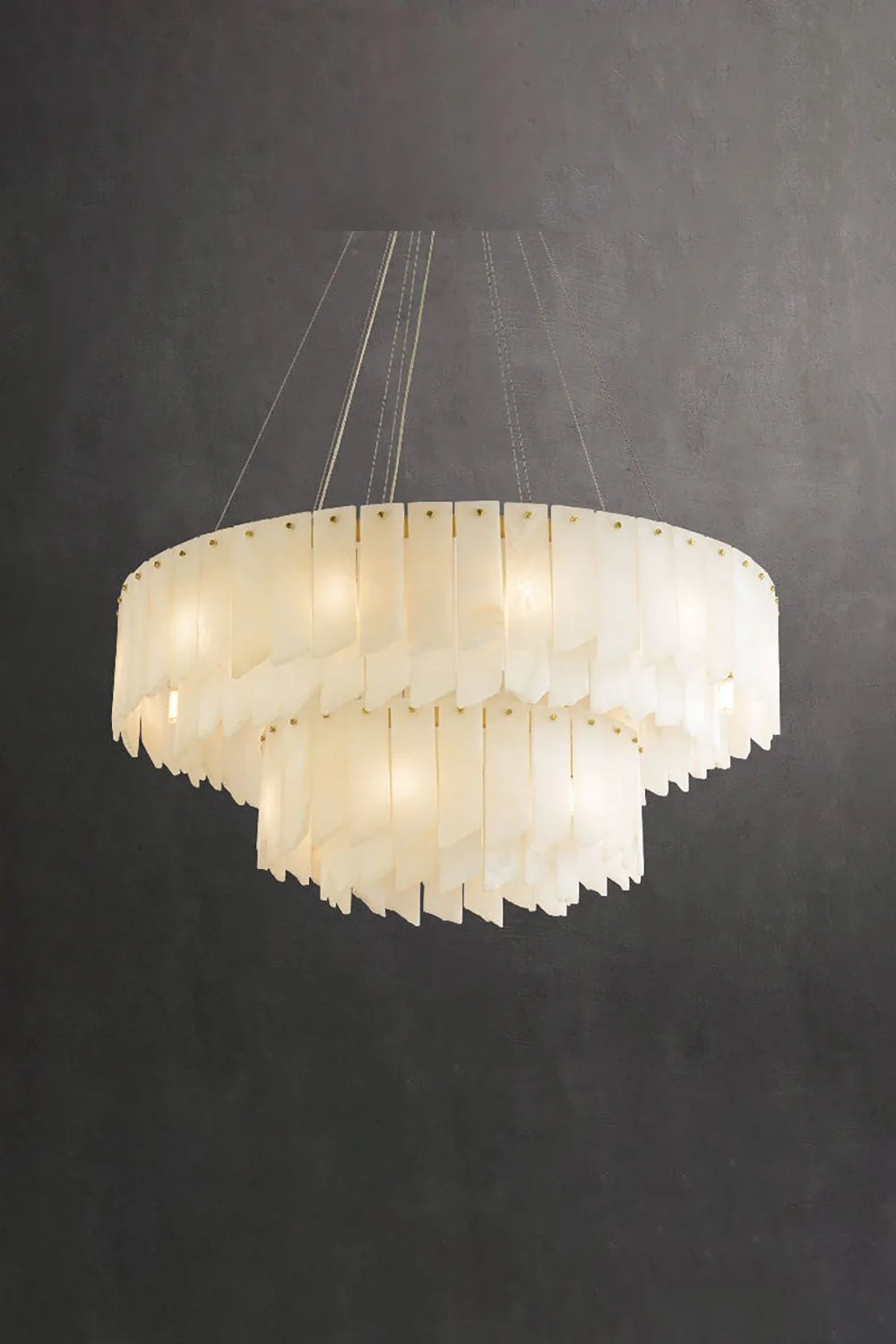 Alabaster Modern Cascade Tiered Chandelier - Image 12