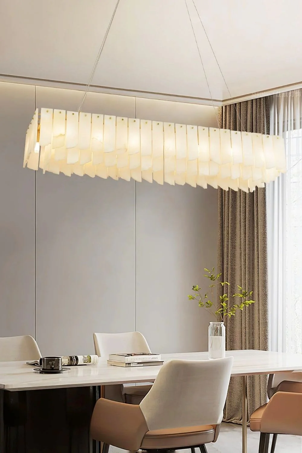 Alabaster Modern Cascade Tiered Chandelier - Image 4
