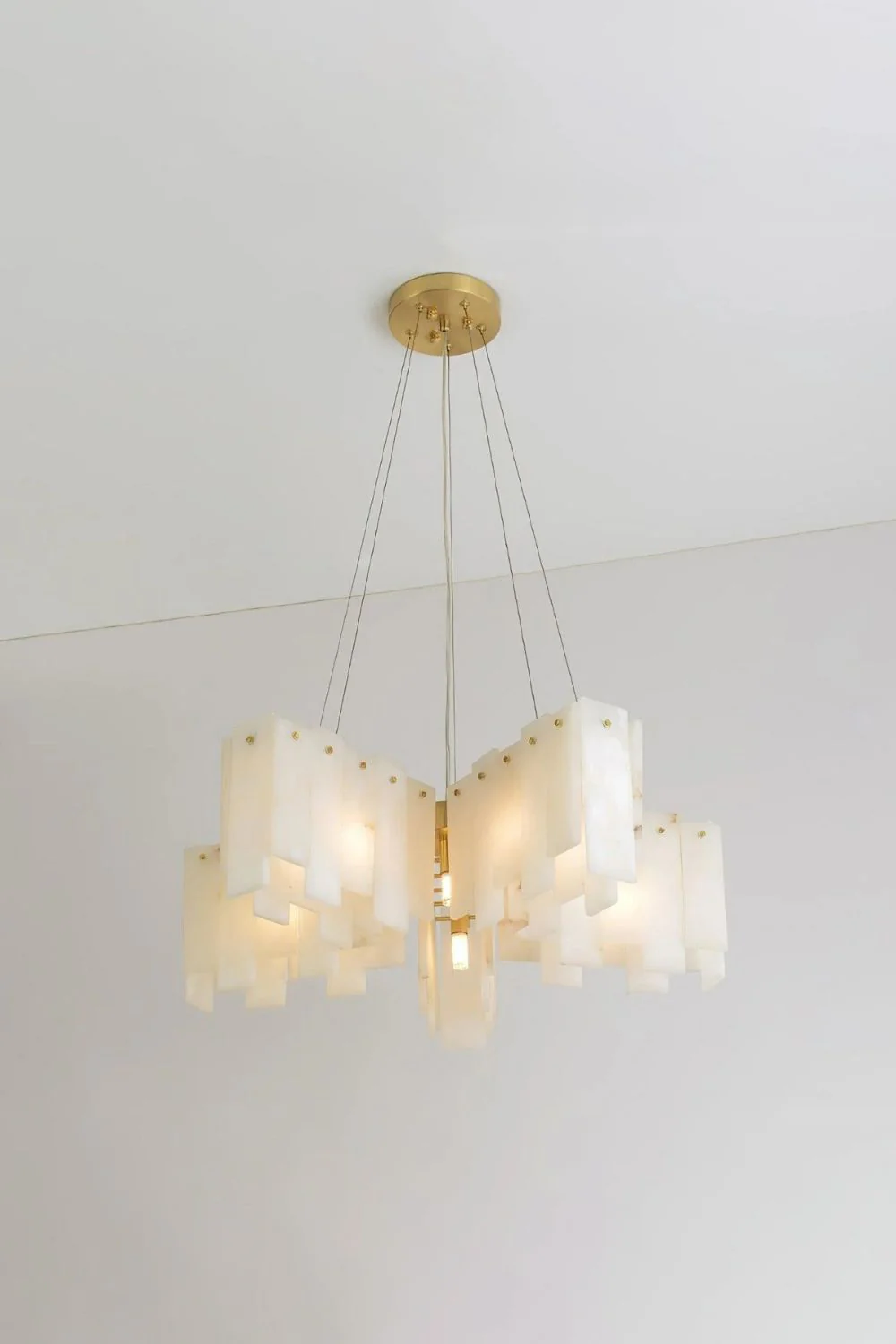 Alabaster Modern Cascade Tiered Chandelier - Image 9