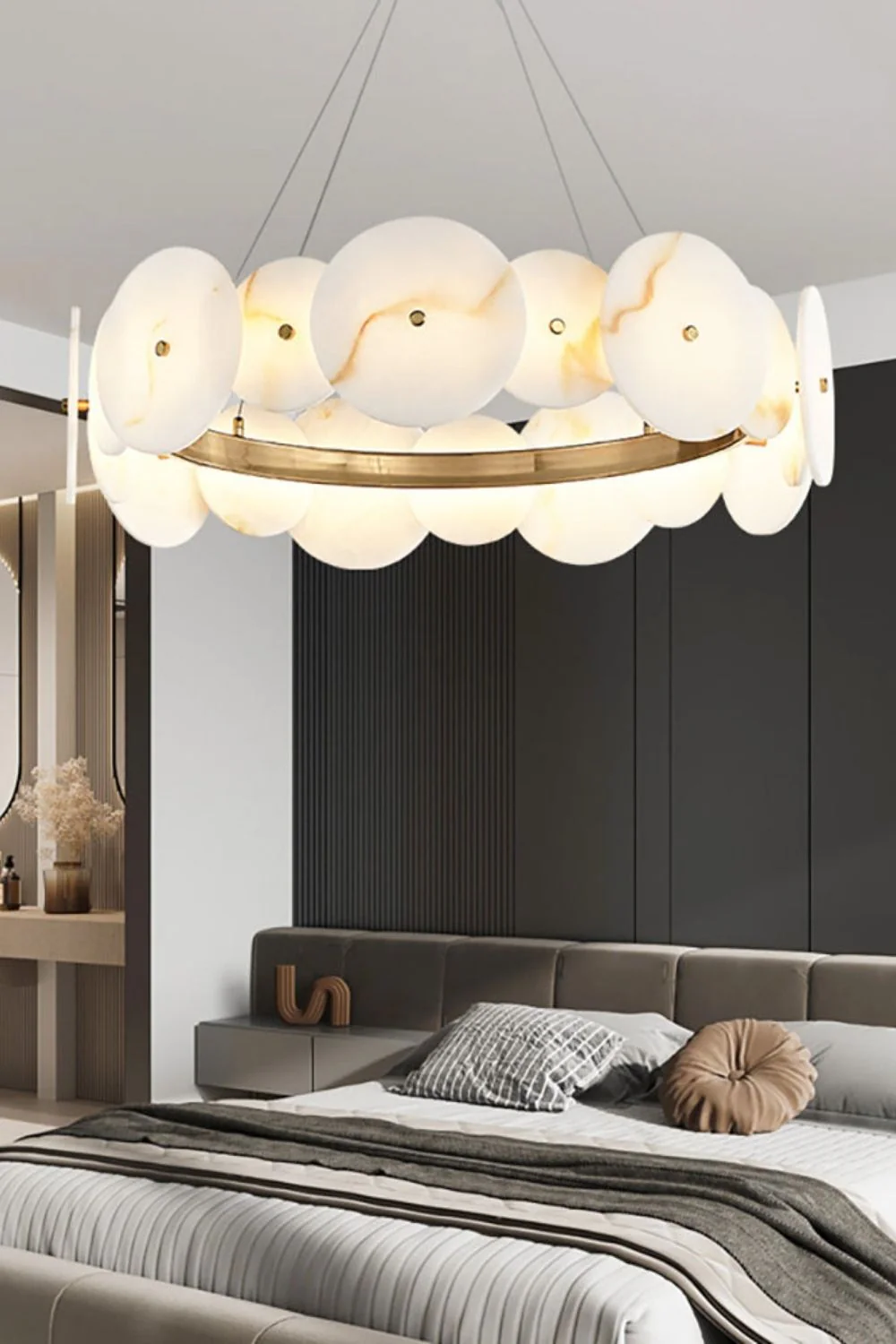 Alabaster Multiple Round Chandelier - Image 2