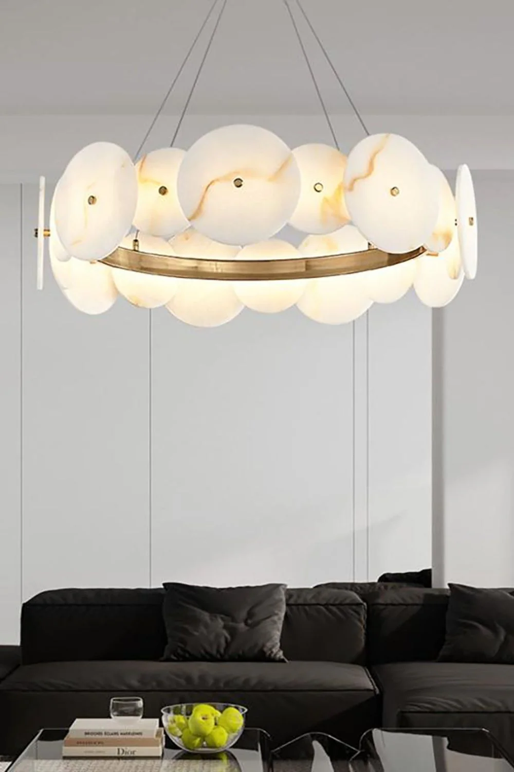 Alabaster Multiple Round Chandelier - Image 5