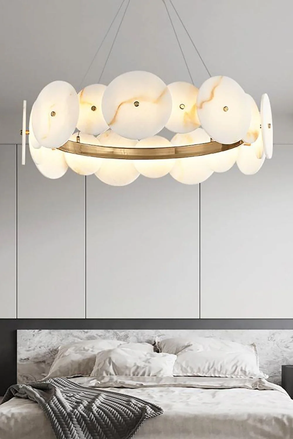 Alabaster Multiple Round Chandelier - Image 6