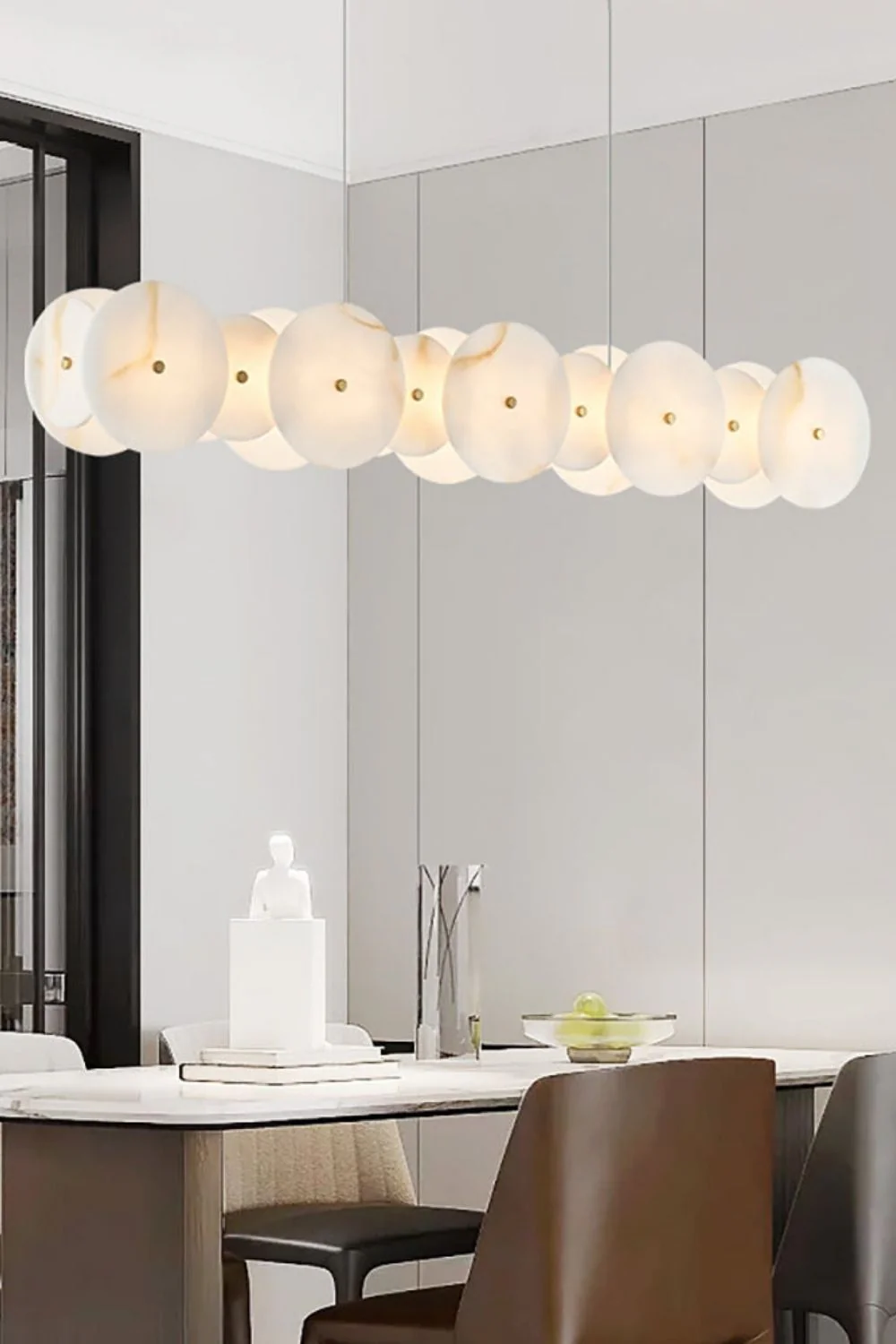Alabaster Multiple Round Chandelier - Image 7