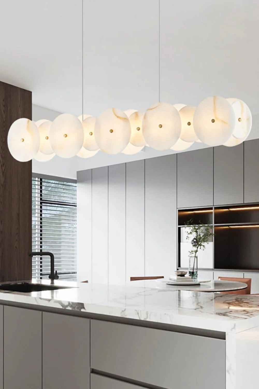 Alabaster Multiple Round Chandelier - Image 9