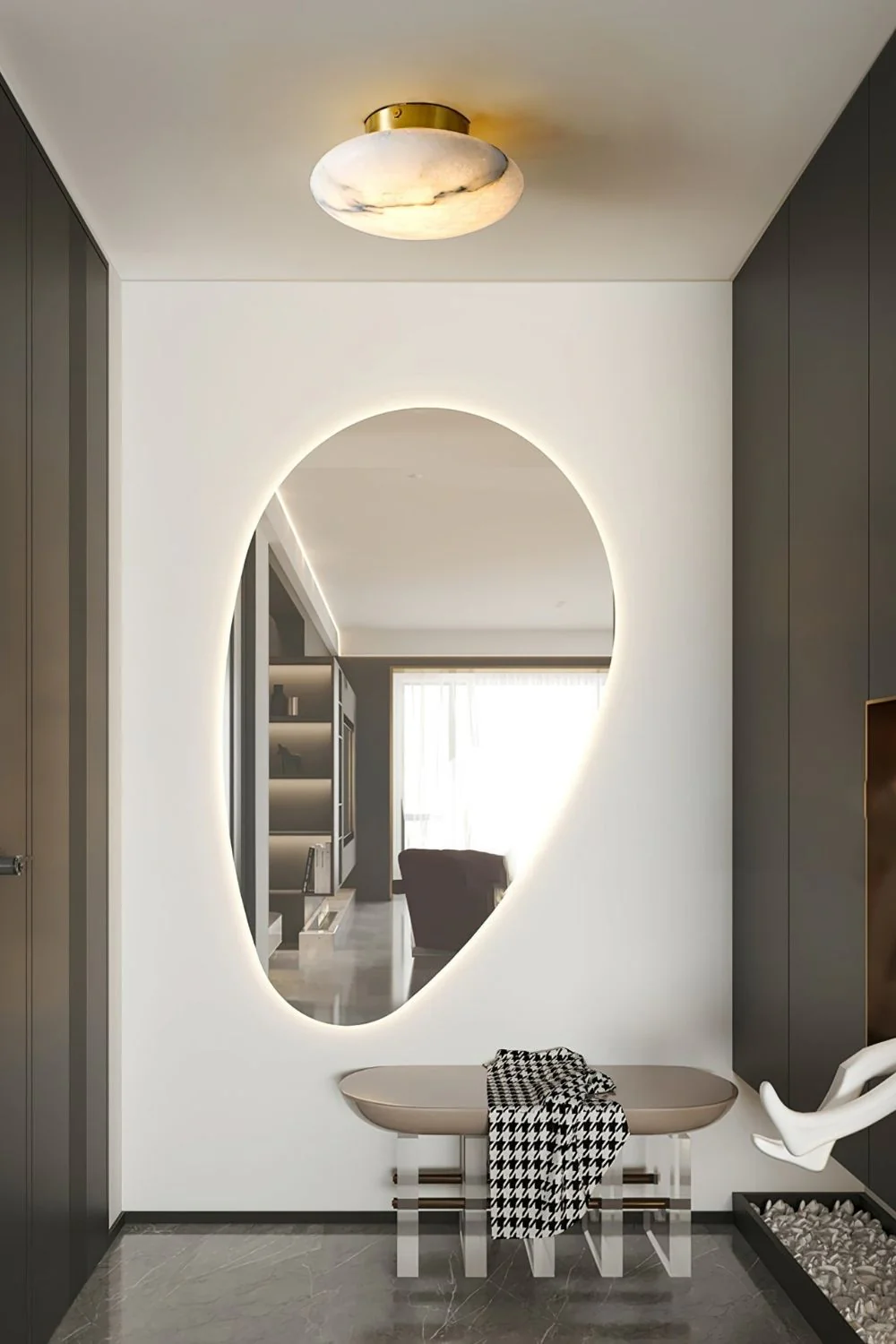 Alabaster Oval Ceiling Lamp - Image 11