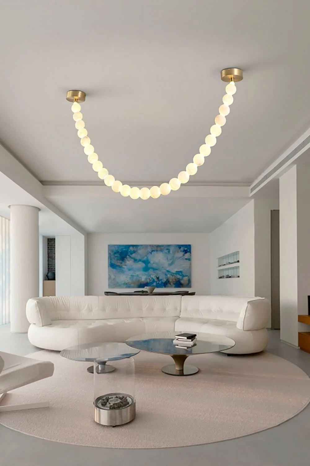 Alabaster Pearl Necklace Chandelier - Image 10