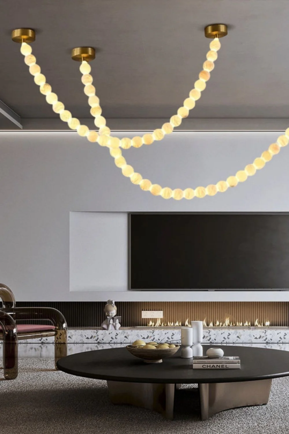 Alabaster Pearl Necklace Chandelier - Image 18