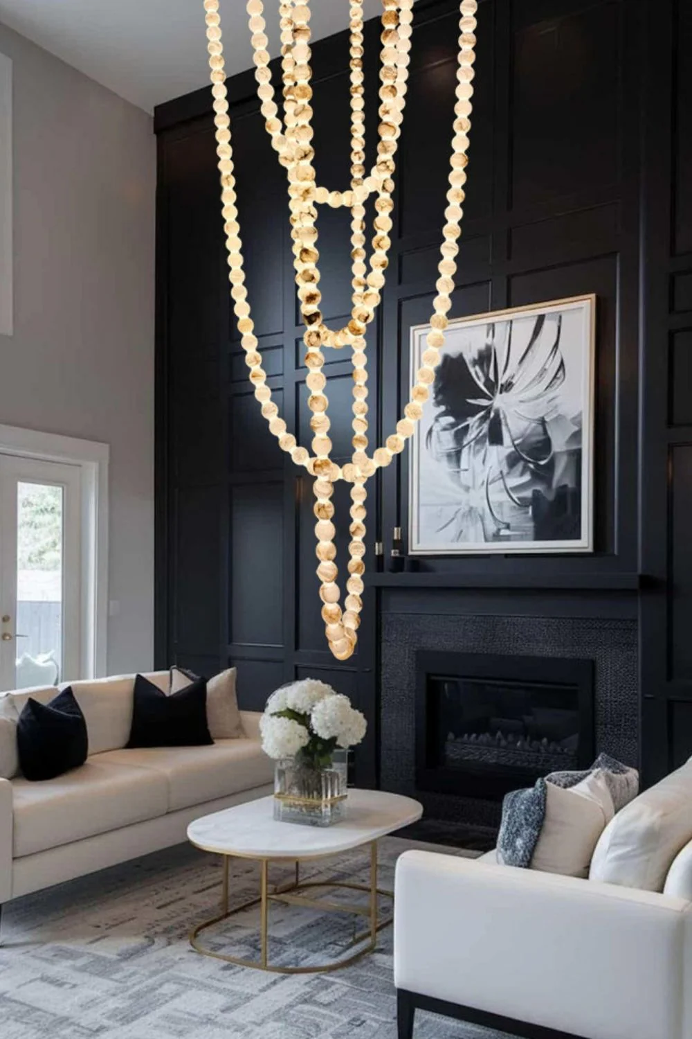 Alabaster Pearl Necklace Chandelier - Image 6