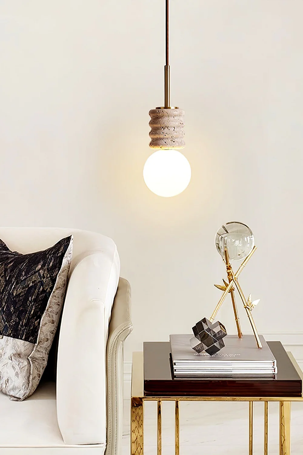 Alvia Travertine Pendant Lamp - Image 2