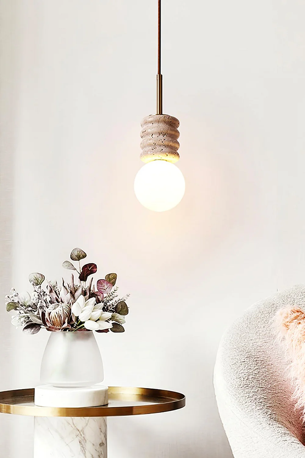 Alvia Travertine Pendant Lamp - Image 3