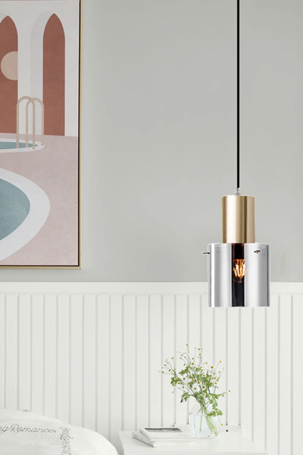 Retro Smoke Grey Glass Pendant Light - Image 13