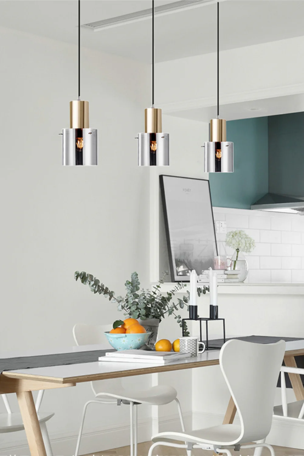 Retro Smoke Grey Glass Pendant Light - Image 15