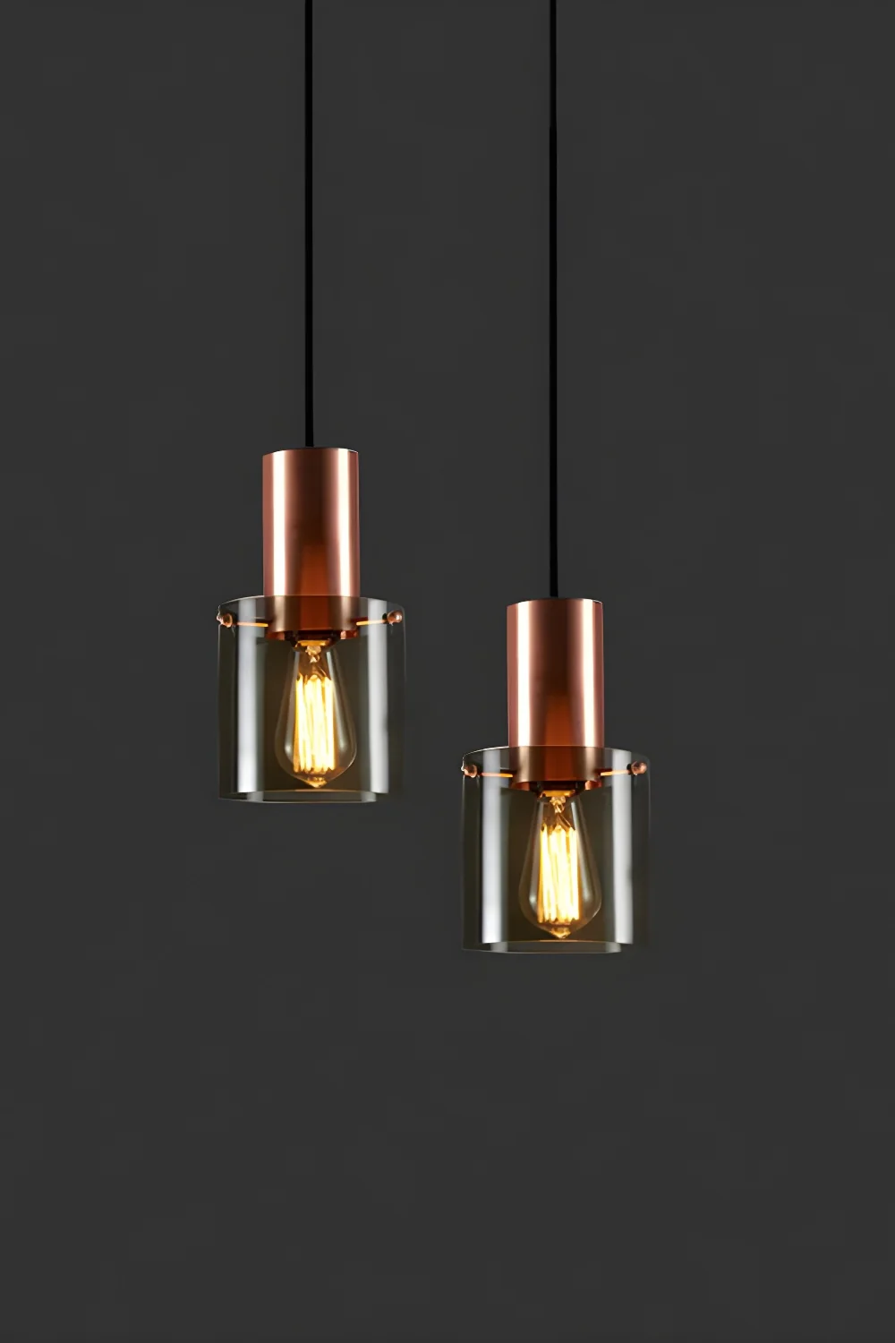 Retro Smoke Grey Glass Pendant Light - Image 18