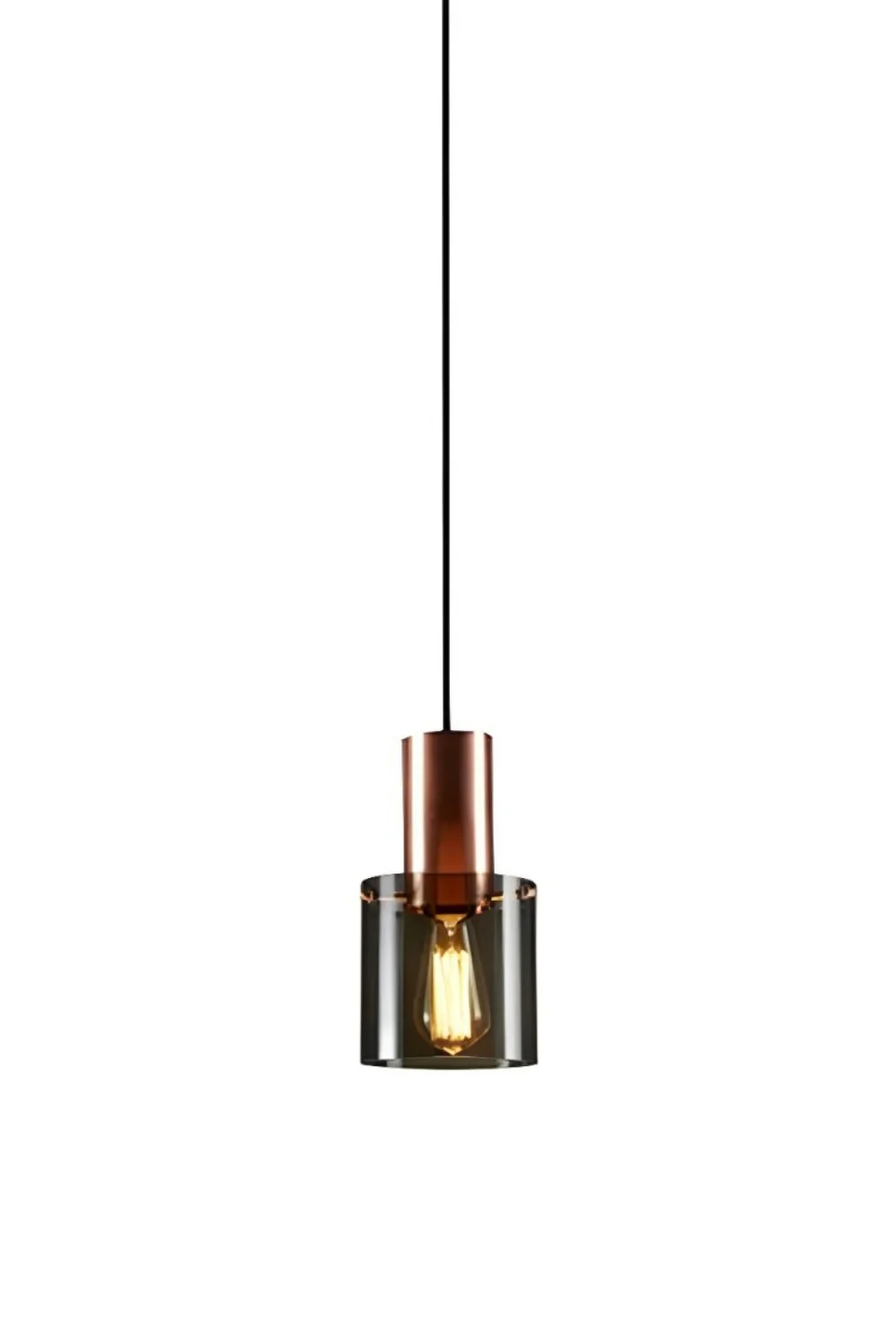 Retro Smoke Grey Glass Pendant Light - Image 21