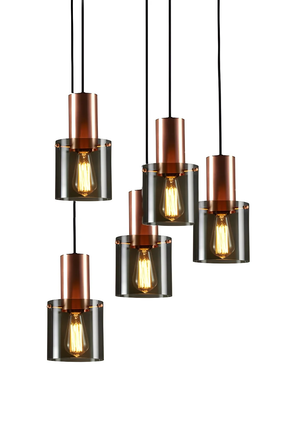 Retro Smoke Grey Glass Pendant Light - Image 22