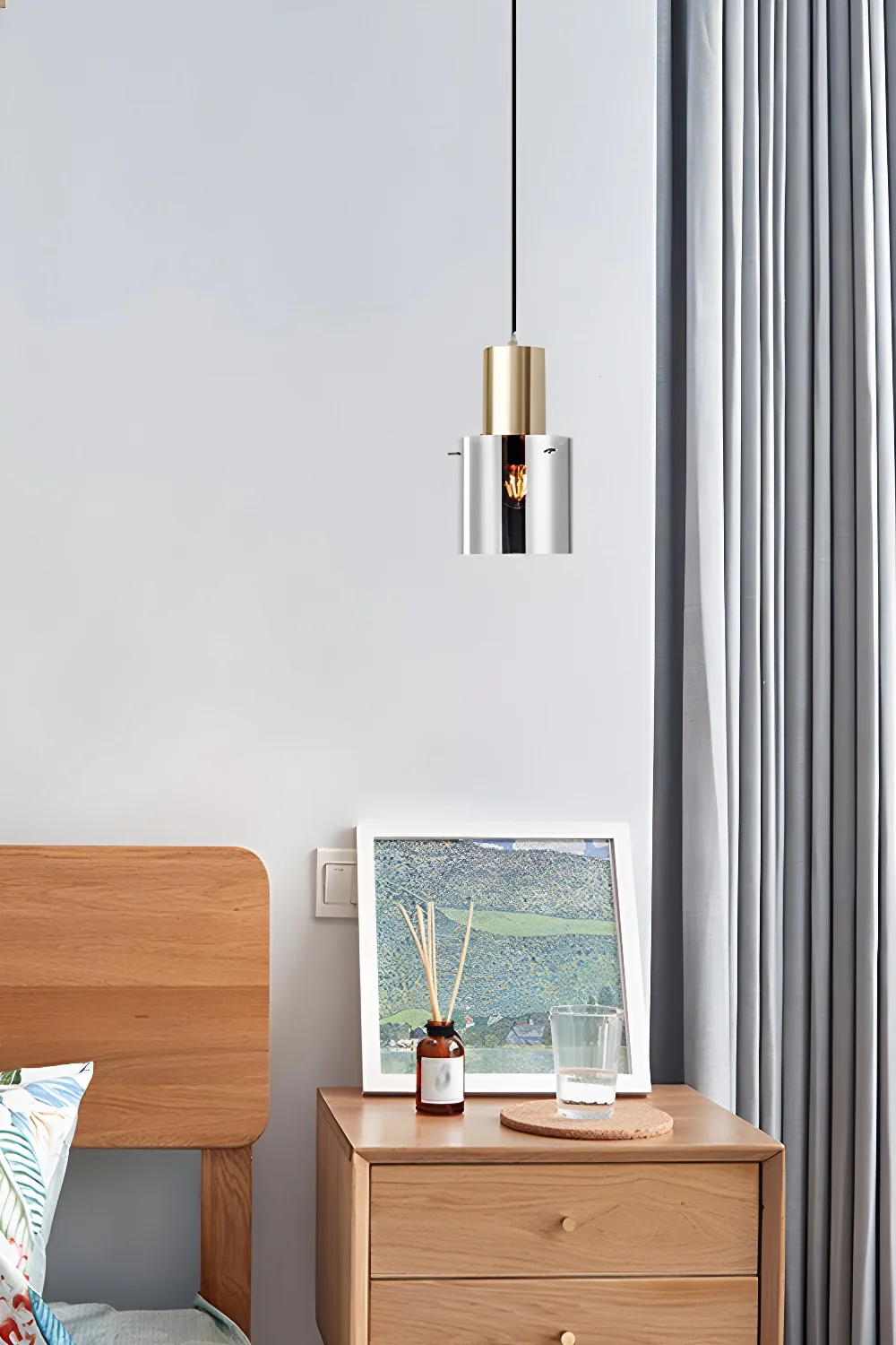 Retro Smoke Grey Glass Pendant Light - Image 3